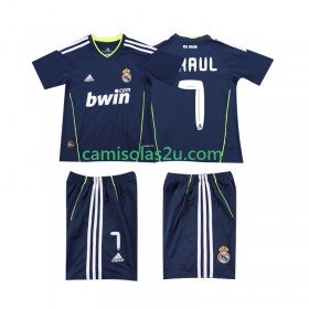 Camisolas de futebol Real Madrid PAUL 7 2010 2011 Retro Criança Equipamento Alternativa Manga Curta